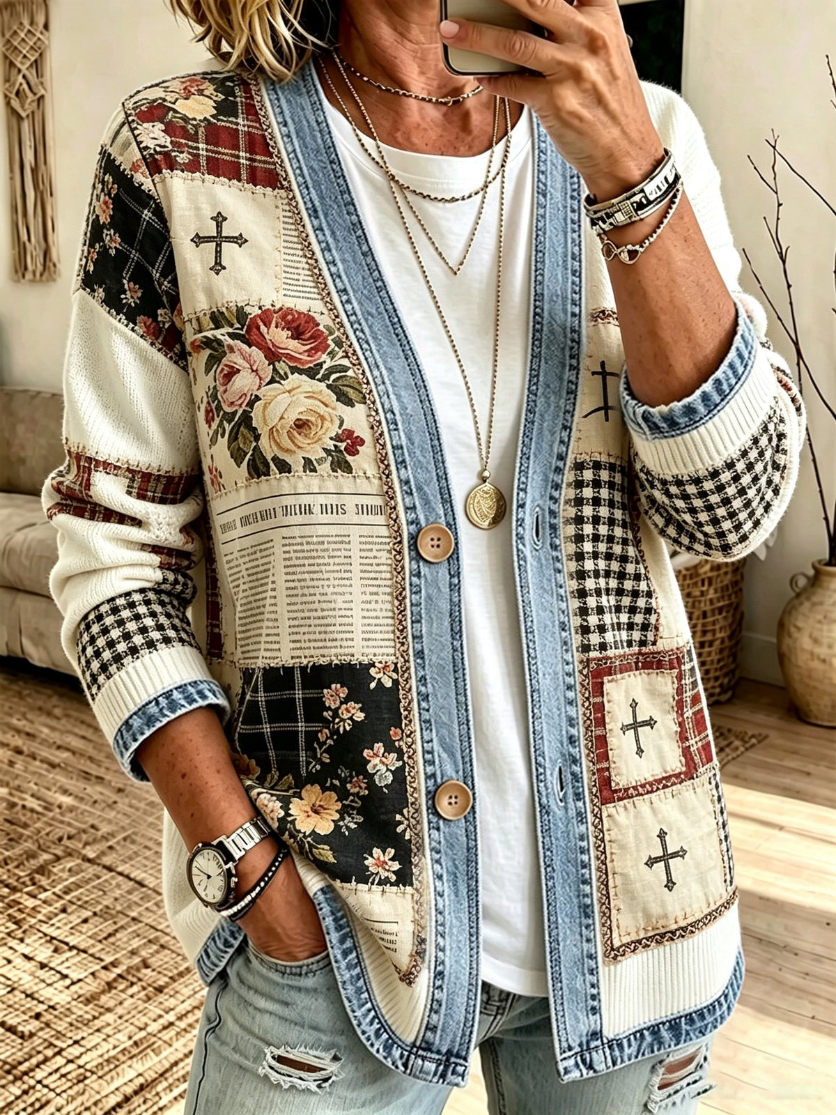 Women's Faith Print Cardigan