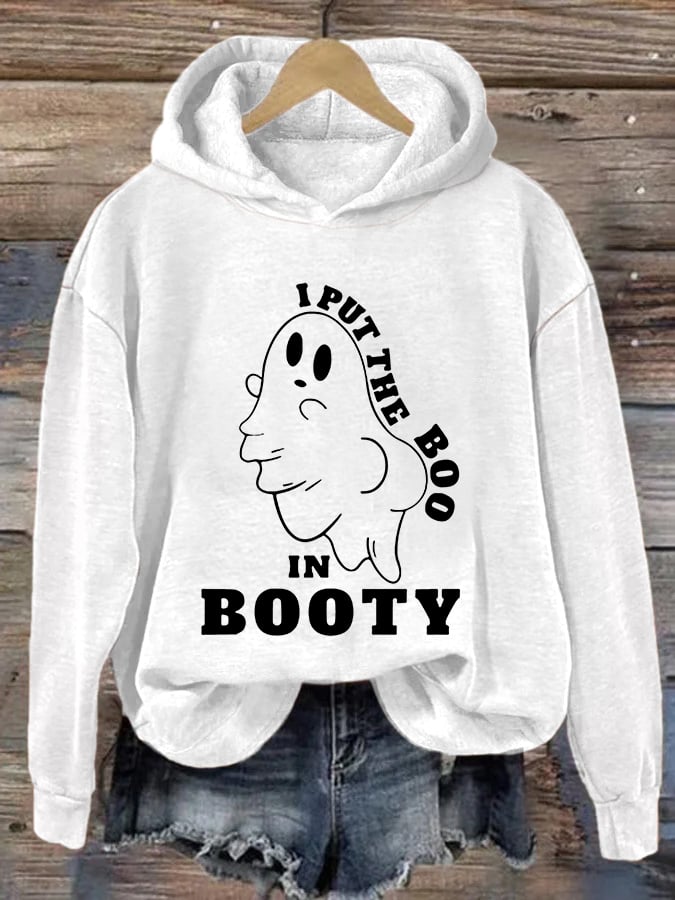 Women's Funny Halloween I Put The Boo in Booty Casual Hoodie