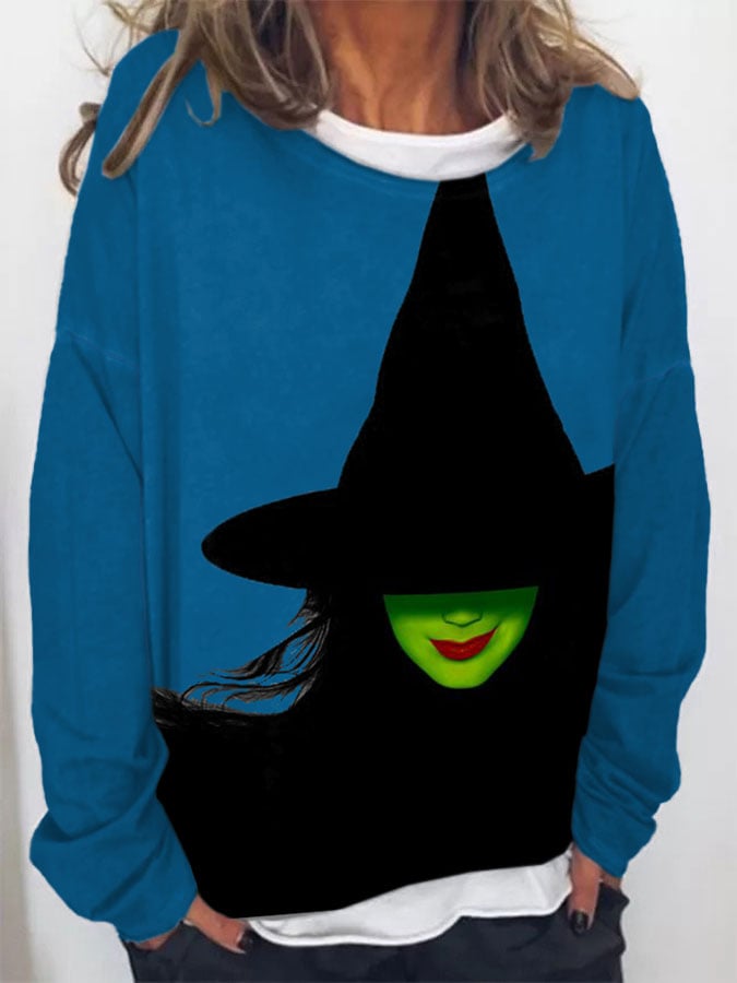 Women's Witch Print Pullover Sweatshirt