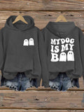 Women's My Dog Is My Boo Halloween Dog Print Hoodie