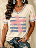 Women's Faith Cross Print Casual T-shirt