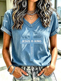 Women's  Retro  Faith Print T-shirt