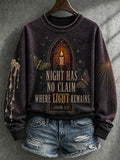 Women's Vintage-Style Halloween Faith-Print Sweatshirt