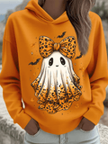🔥HOT SALE🔥Women's Halloween Ghost Bat Art Print Sweatshirt