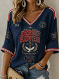 Women's  Retro Christian Lion of Judah Art Print T-shirt