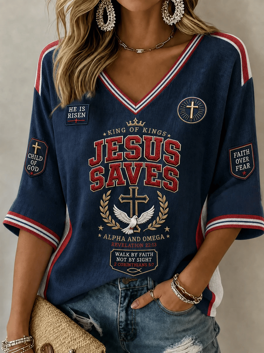 Women's  Retro Christian Lion of Judah Art Print T-shirt
