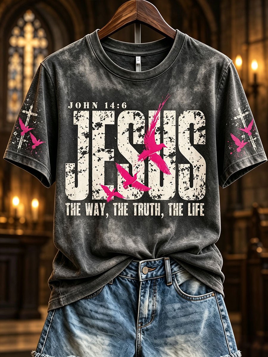Women's Jesus The Way The Truth The Life Print Casual T-shirt