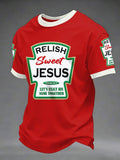 Men's Funny Christian God Printed Casual T-shirt