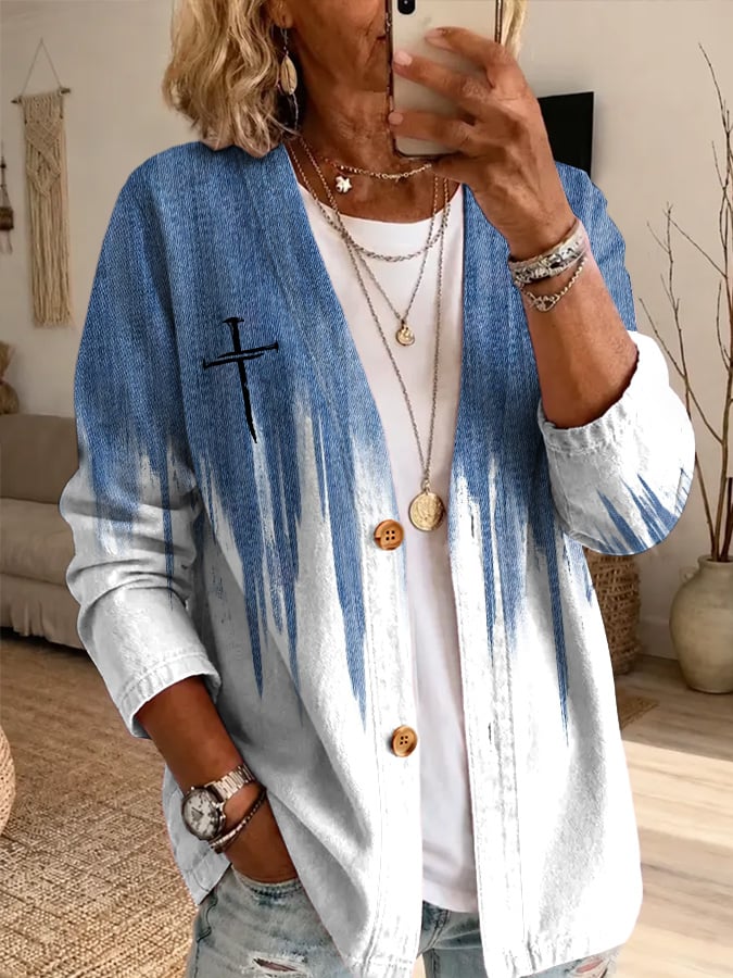 Women's Faith Print Cardigan