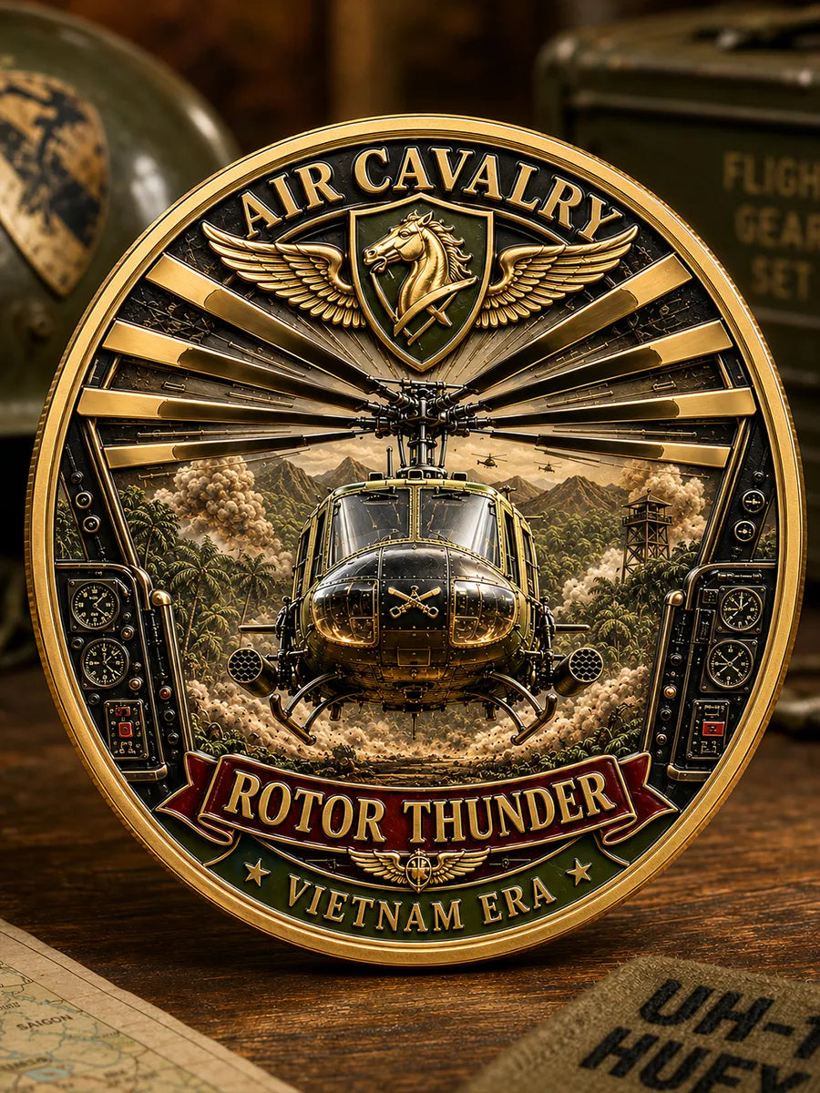 Air Cavalry “Rotor Thunder” Vietnam Era Commemorative Metal Medal