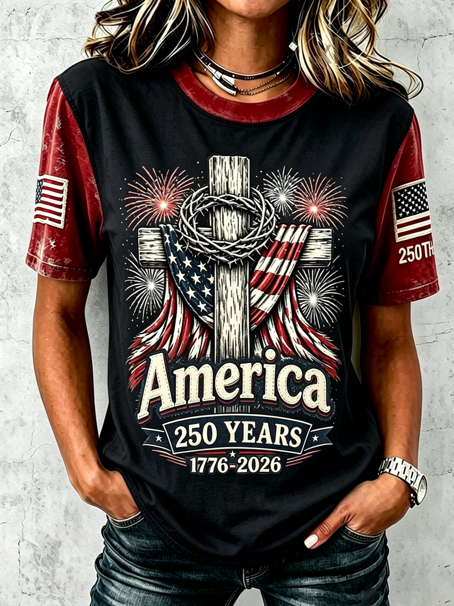 American Women's 250th Anniversary Faith Printed Top