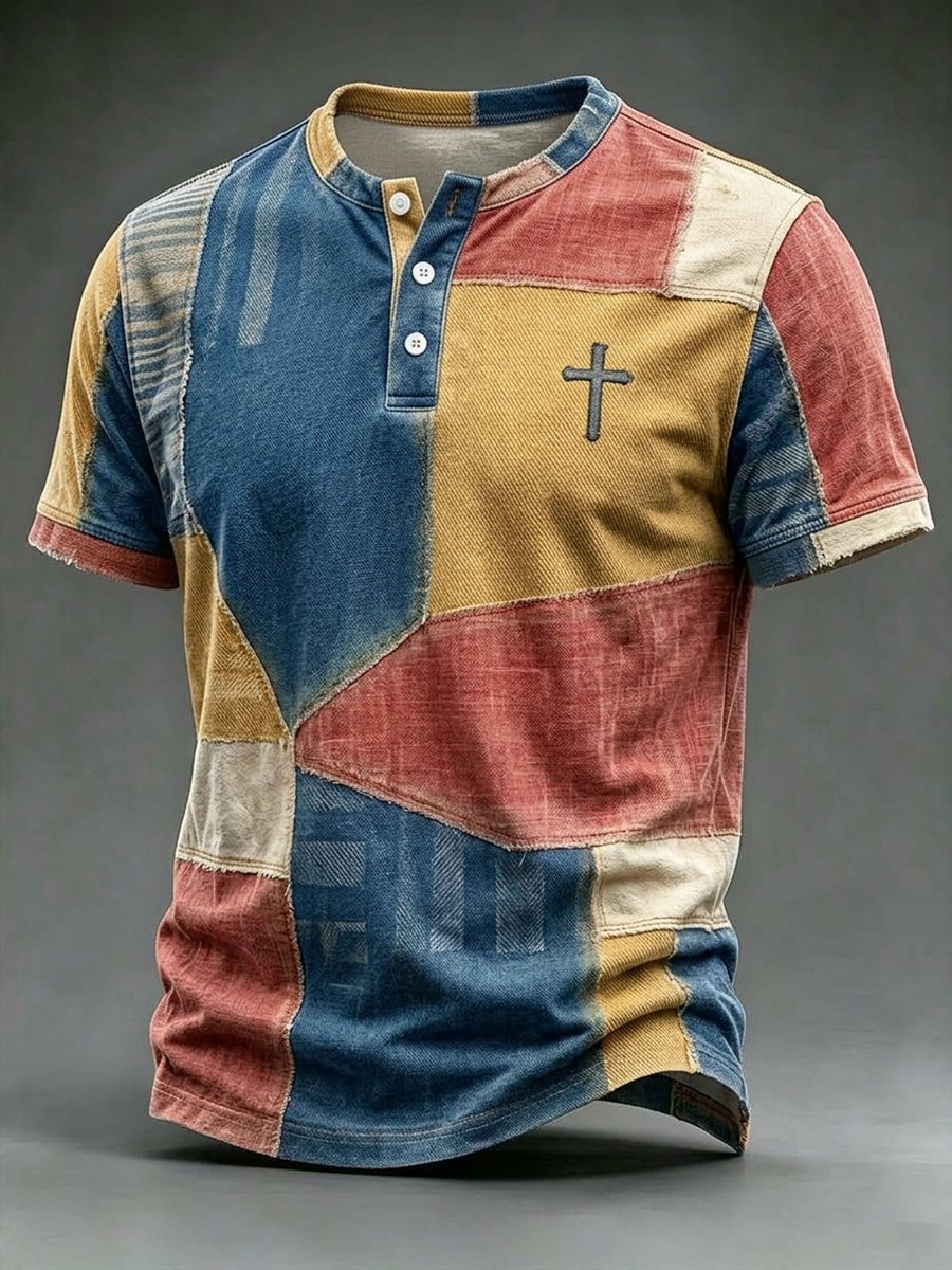 Men's Vintage Faith Henley T-Shirt
