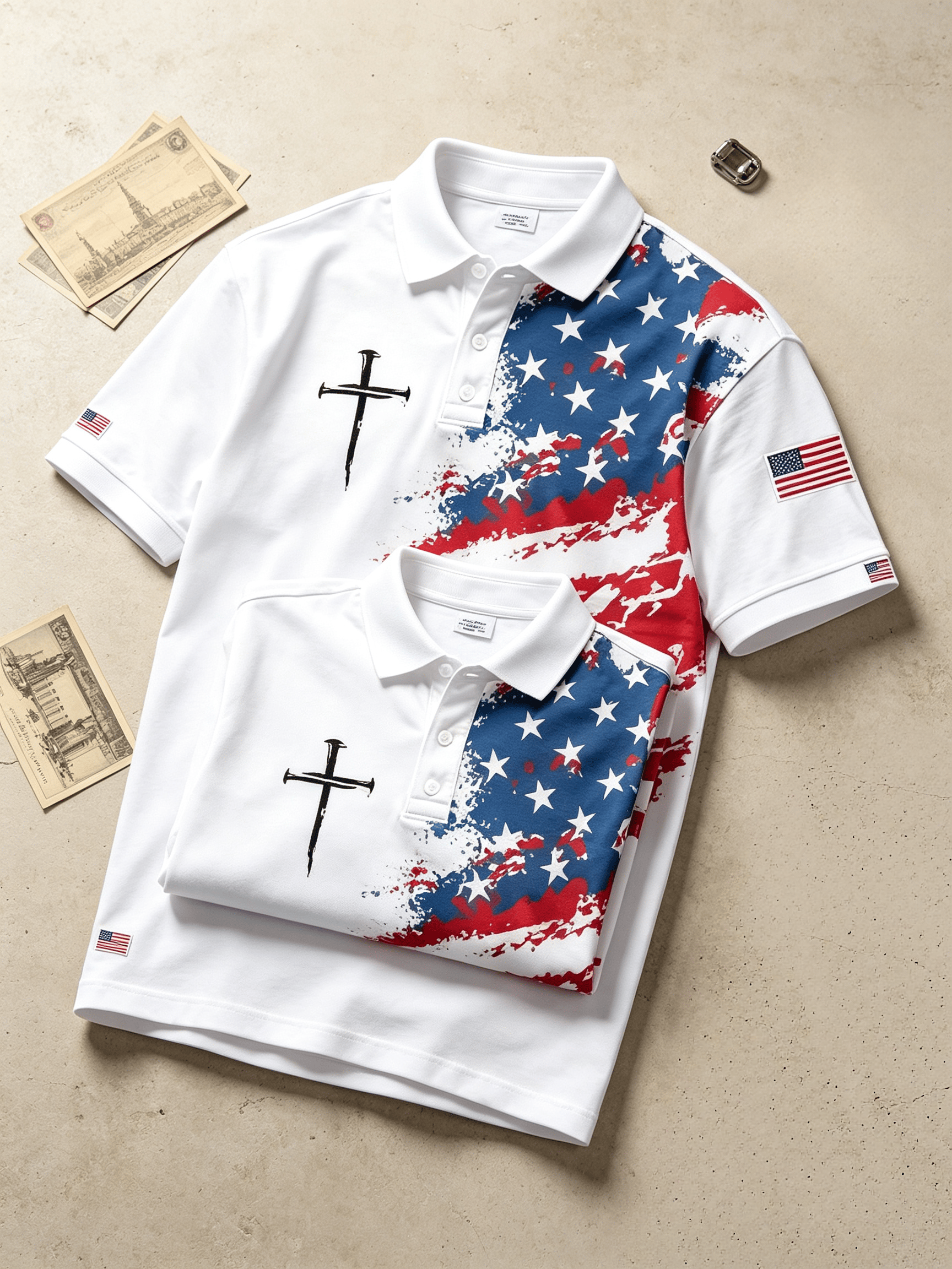 Men's Casual Faith Graphic Print Short Sleeve Polo Shirt