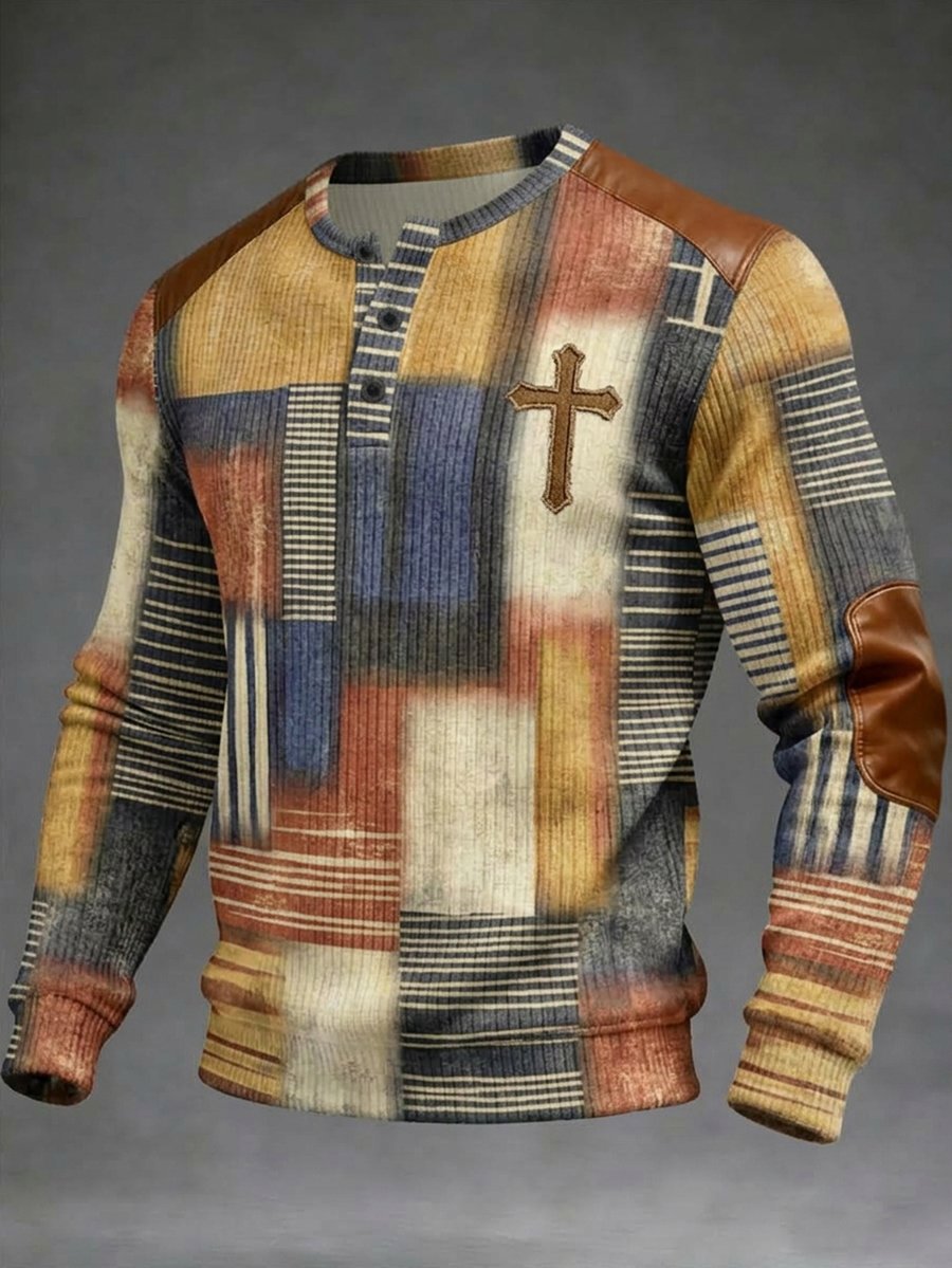 Men's Vintage Faith Henley T-Shirt