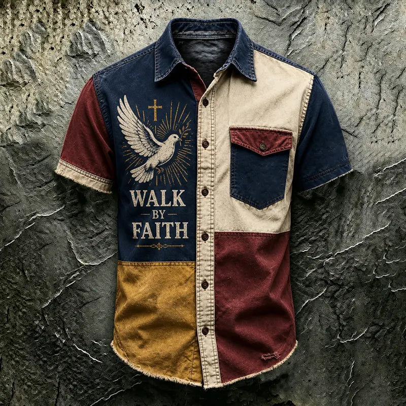 Men's Faith Art Printed Casual Shirt
