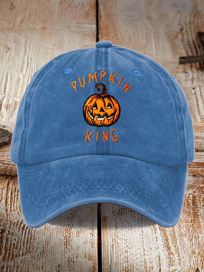 Vintage Pumpkin King Print Baseball Cap