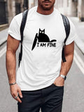Men's Halloween I'm Fine Print Short Sleeve T-shirt