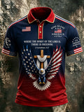 Men's Casual Faith Graphic Print Short Sleeve Polo Shirt