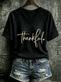 Women's Thanksgiving Print Casual T-shirt