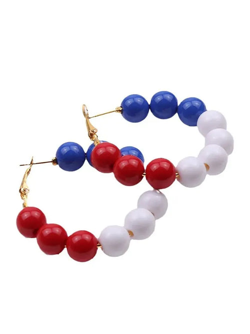 250Th Anniversary Red, Blue, And White Earrings For American Women