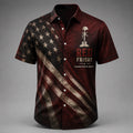 Red Friday Print Casual Button-Down Shirt