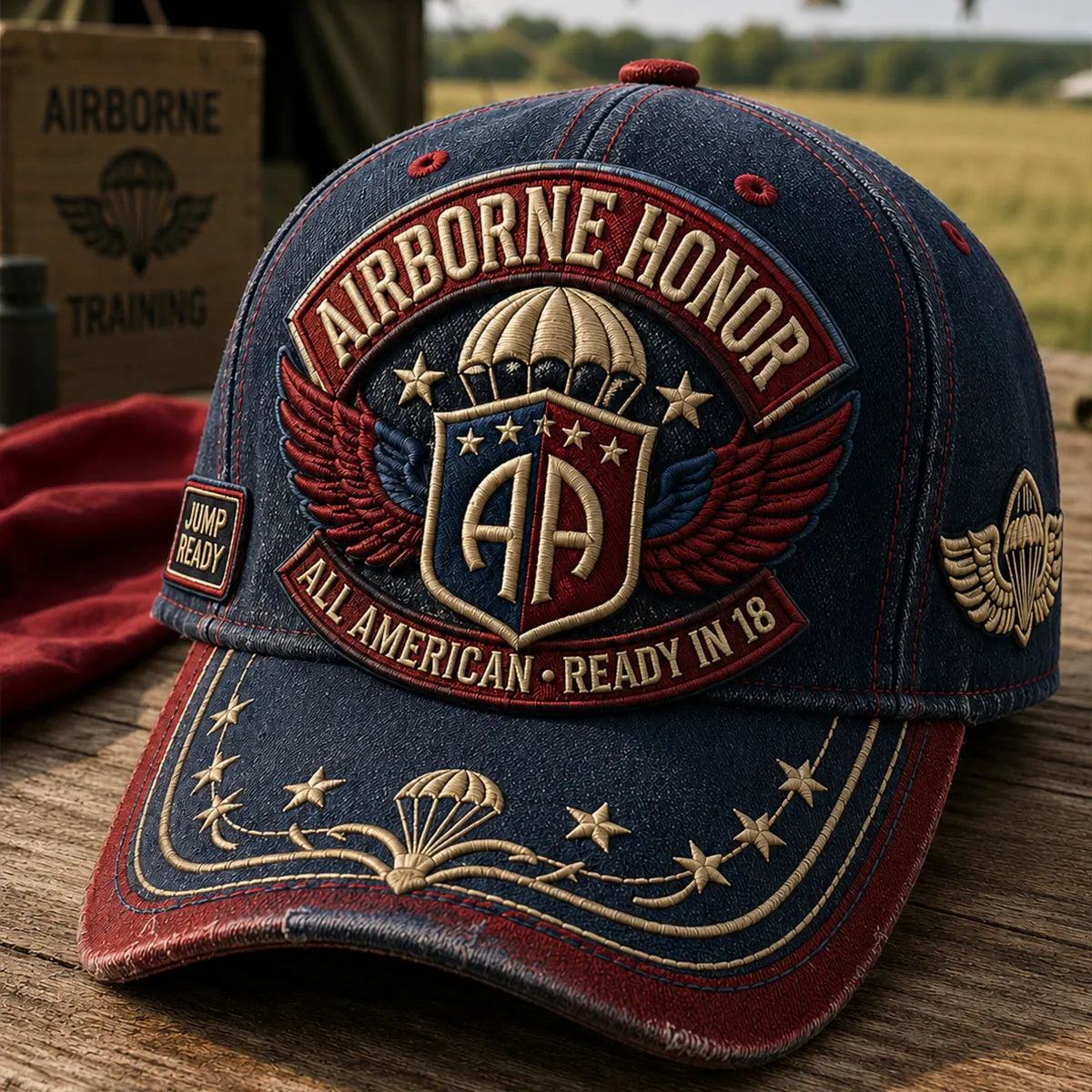 Vintage-style Veteran Print Casual Hat
