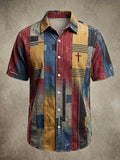 Men's Vintage Faith Faux-Linen Short-Sleeve Shirt