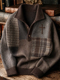 Men's Casual Print Knit Polo Shirt