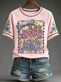Women's "Stay Sweet, Trust Jesus" Printed Casual Tops
