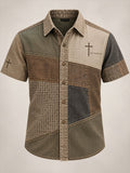 Men's Vintage Faith Faux-Linen Short-Sleeve Shirt