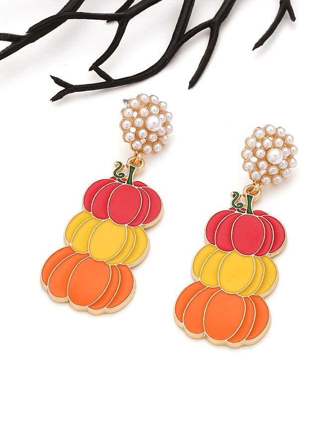 Halloween Ombre Pumpkin Drop Earrings