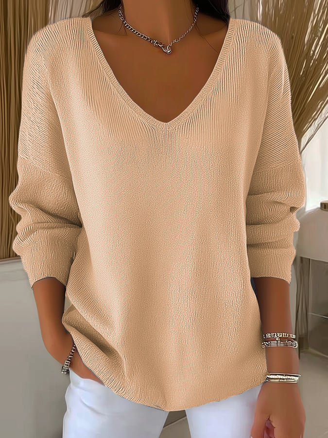 Women's Casual Solid Color Striped Bottoming Shirt