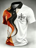 Men's Faith Cross-Print Short-Sleeve Polo Shirt