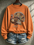Women's Casual Printed Long-Sleeve Sweatshirt