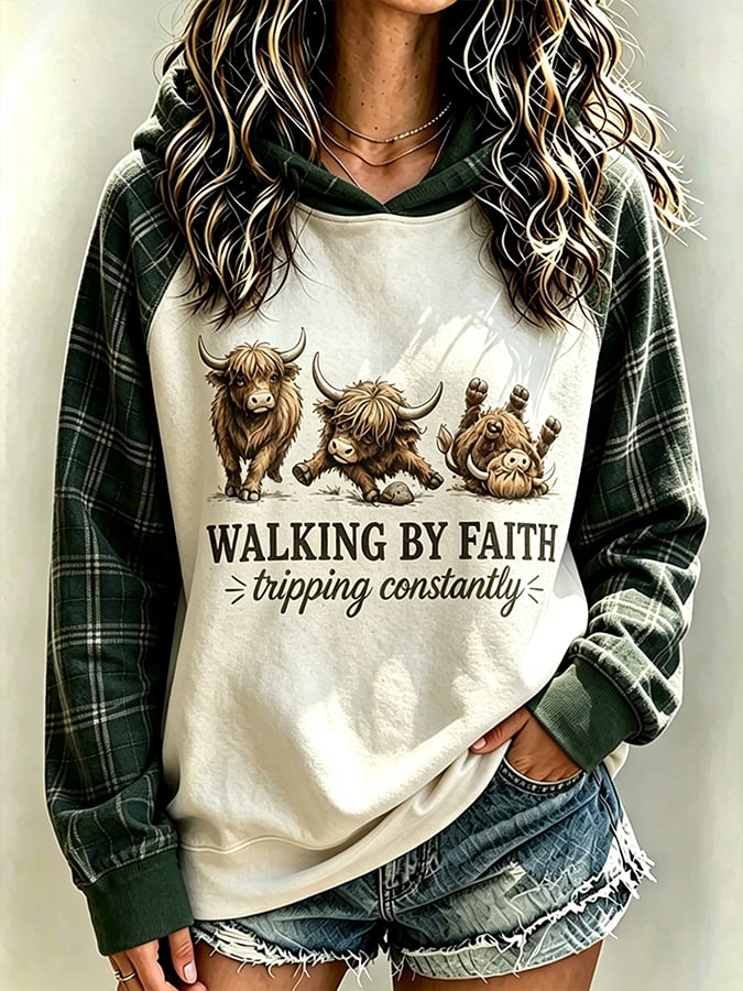 Women's Highland Cattle  Cow Walking By Faith  Tripping Constantly   Faith Top
