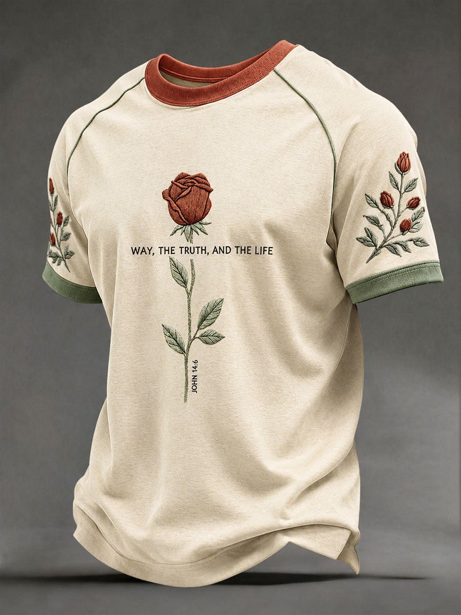 Men's 'The Way, The Truth, And The Life' Printed Casual Tops