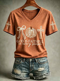 Women's God Is Faithful In Every Season Print Casual T-shirt