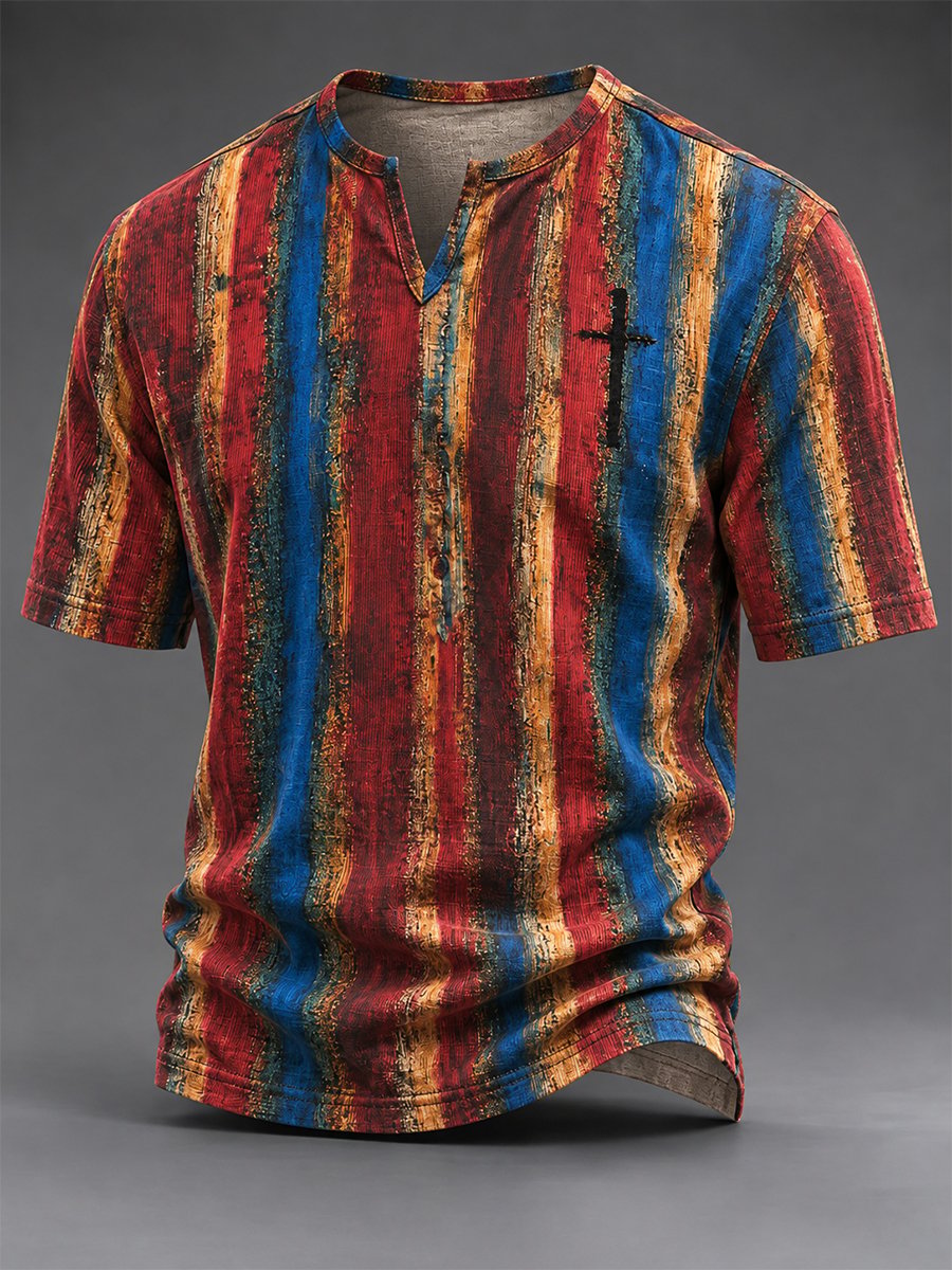 Men's Vintage Faith Faux-Linen T-shirt