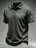 Men's “Faith” Print Casual Polo Shirt