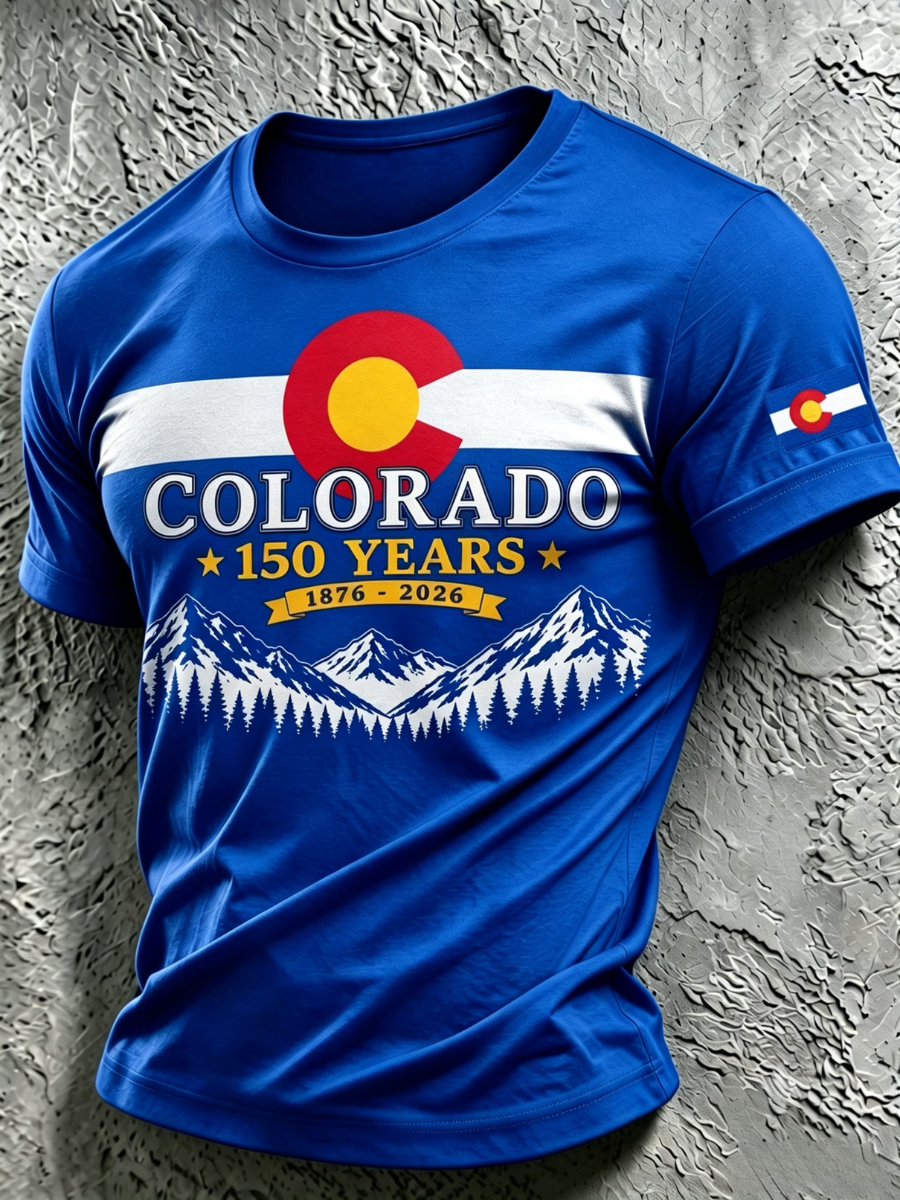 Men's Colorado 150years Anniversary Casual T-shirt