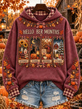 Women's Retro Autumn Thanksgiving Print Hoodie