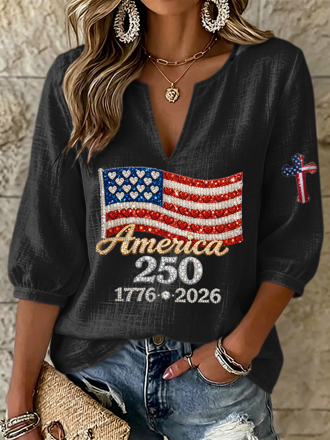 Women's 250th Anniversary Printed Casual Top