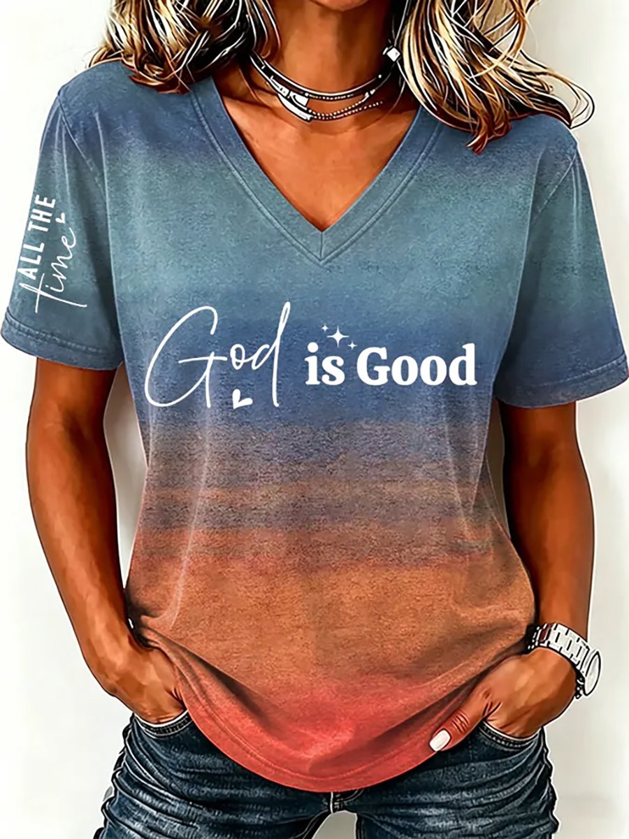 Women's Faith Cross Print Top