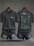 Women's Casual Cross Print T-Shirt