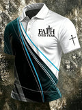 Men's Faith Over Fear Print Casual Short-Sleeve T-Shirt