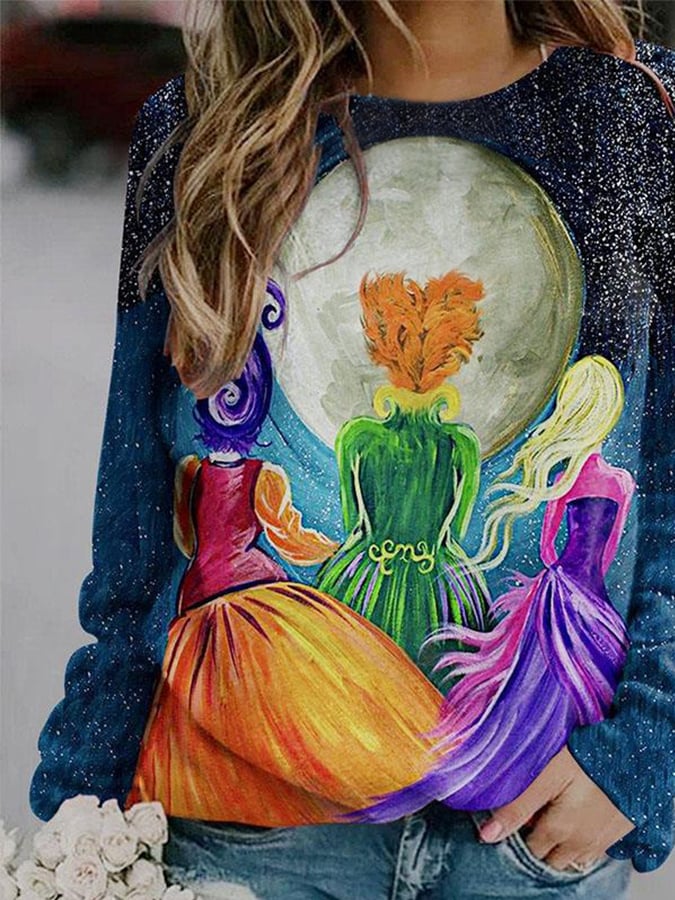 Fashion Abstract Print Long Sleeve Sweatshirt