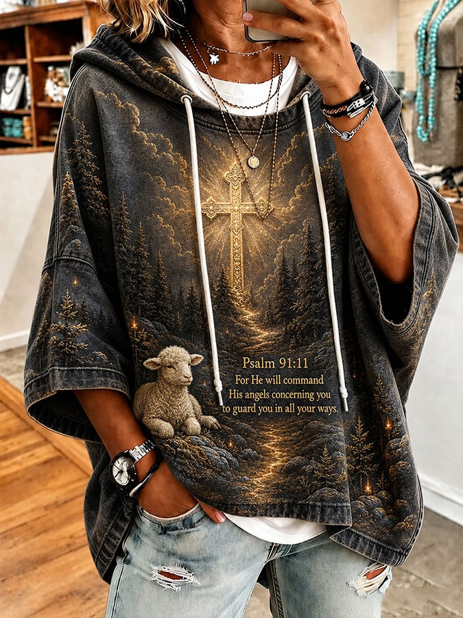 Women's Faith Print Hooded Sweatshirt