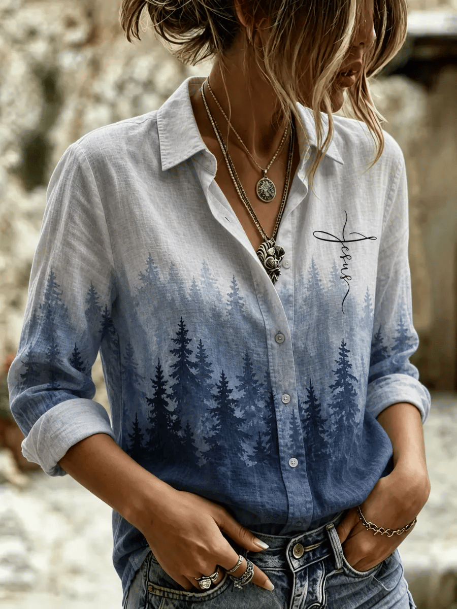 Women's Faith Print Blouse