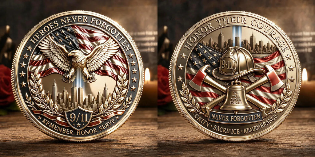 Never Forget 9.11 Memorial Commemorative Metal Medal