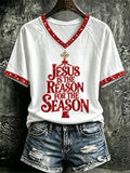 Women's Christmas Jesus is the Reason for the Season Print Top
